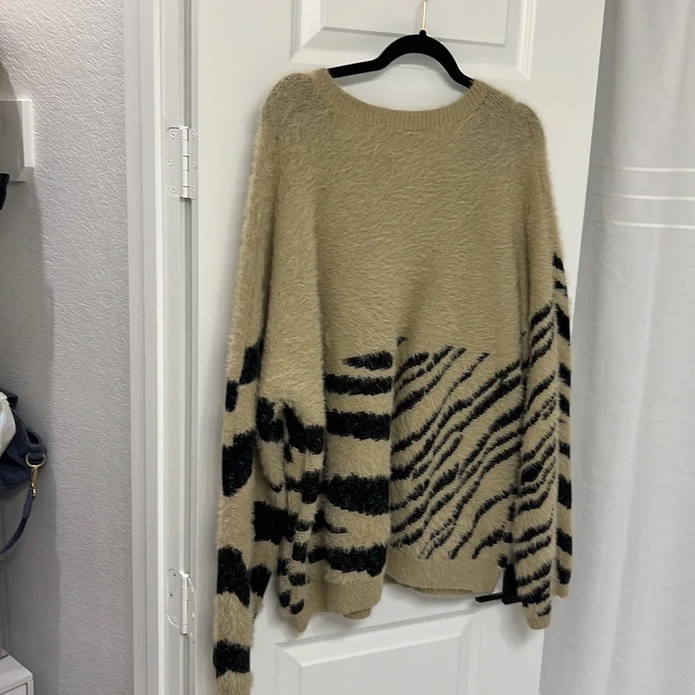 Easel Tan and Black Striped Sweater - Picture 5 of 5